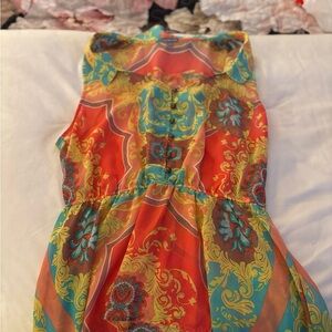 Vibrant Sleeveless Top with Bold Patterns